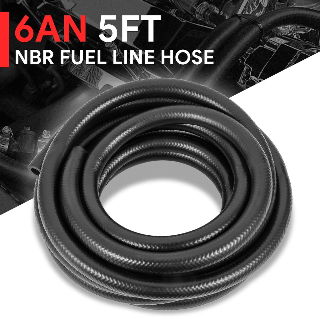 6AN Fuel Line Hose 5ft Nitrile Rubber 3/8" for Oil Gas Pipe