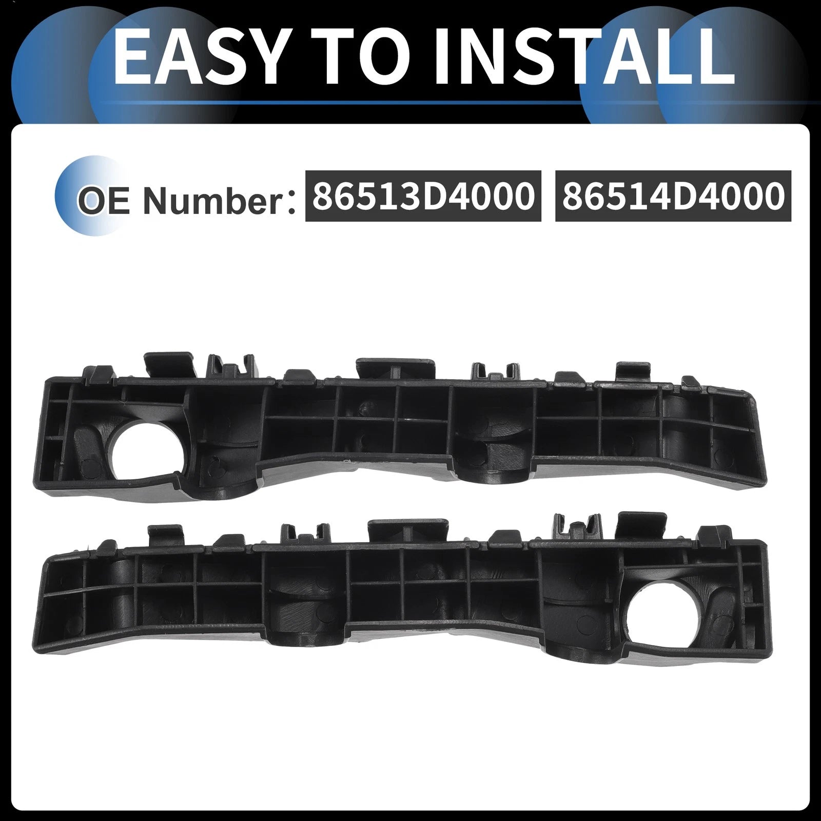 2X Front Bumper Retainer Bracket No. 86514D4000 for Kia Optima (2016–2020)