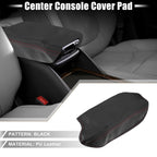 Center Console Armrest Cover for Ford Ranger (2019–2021) Black Red Stitch