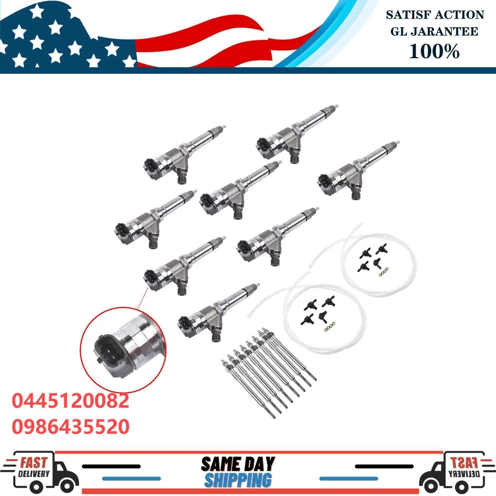 Set of 6 Diesel Fuel Injectors for GMC Chevy Duramax 6.6L (2007–2010)