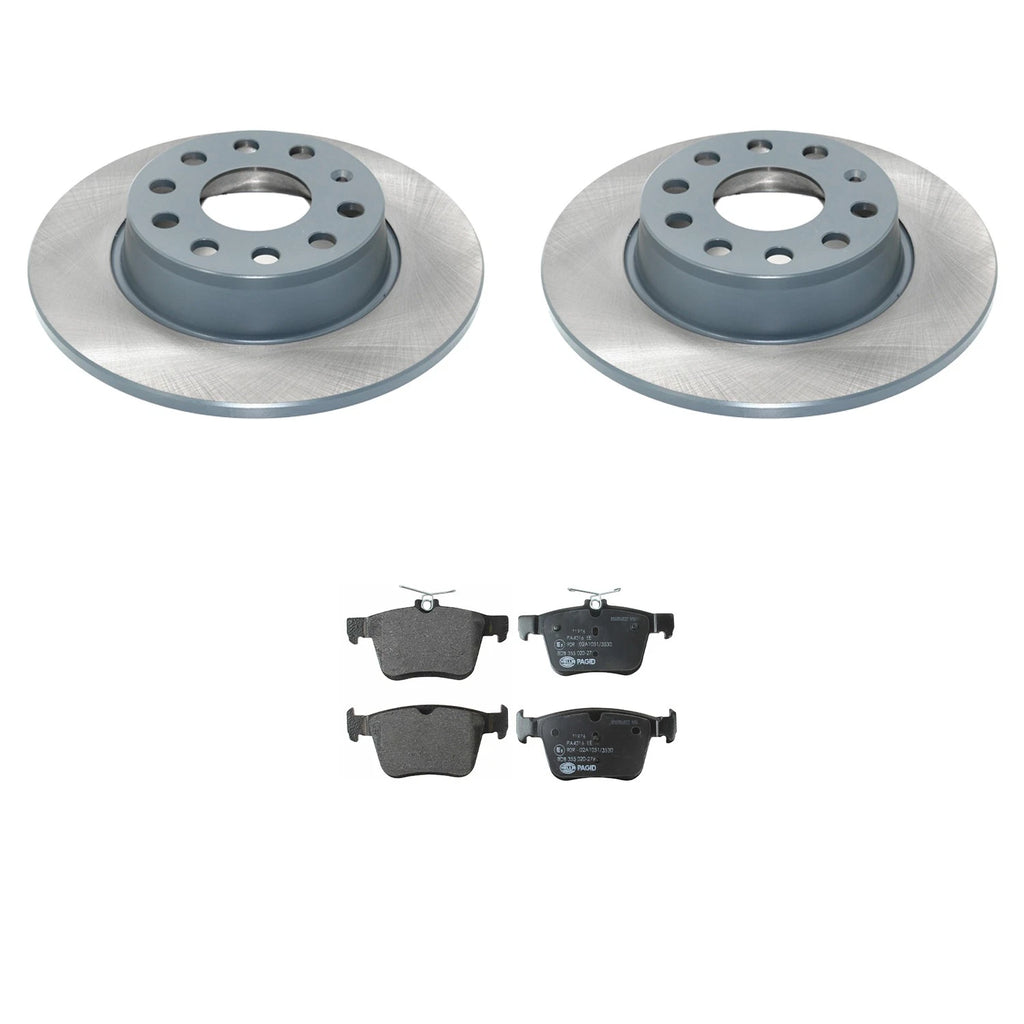 DuraGo Rear Rotors & Low-Met Disc Brake Pads Kit for Audi A3 Quattro (2015–2020)