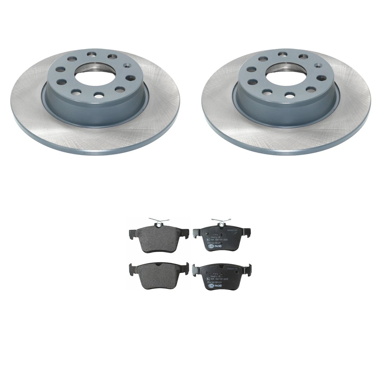 DuraGo Rear Rotors & Low-Met Disc Brake Pads Kit for Audi A3 Quattro (2015–2020)