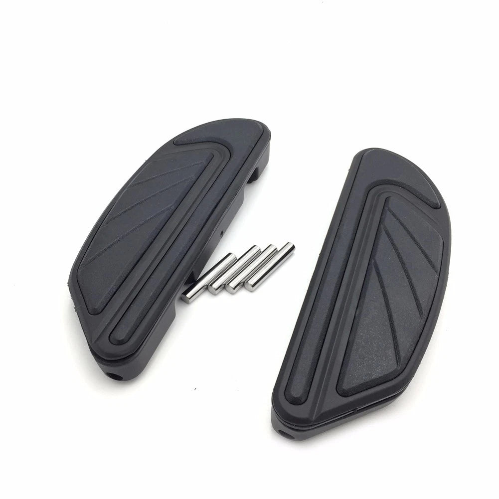 Black Airflow Passenger Footboard Kit for Harley Dyna (2006–Present), Softail (2000–Present)