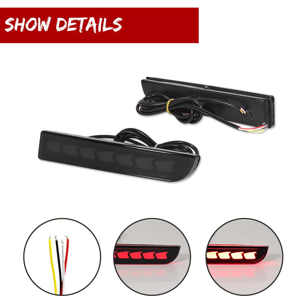 Smoked LED Rear Bumper Reflector for Mitsubishi Lancer Evo (2003–2016)