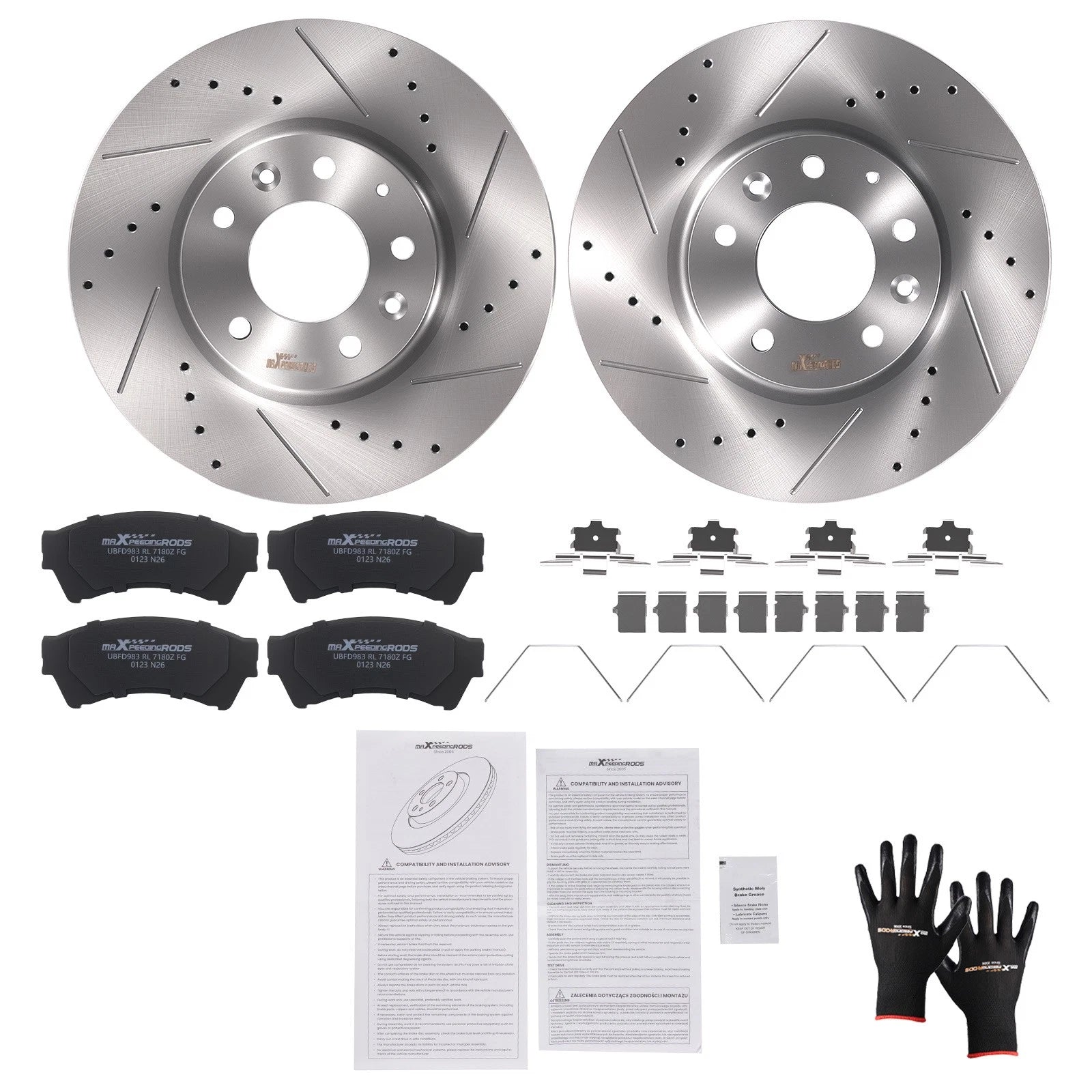 Front Brake Rotors & Ceramic Pads Set for Ford Fusion (2006–2012), Lincoln Zephyr (2006)