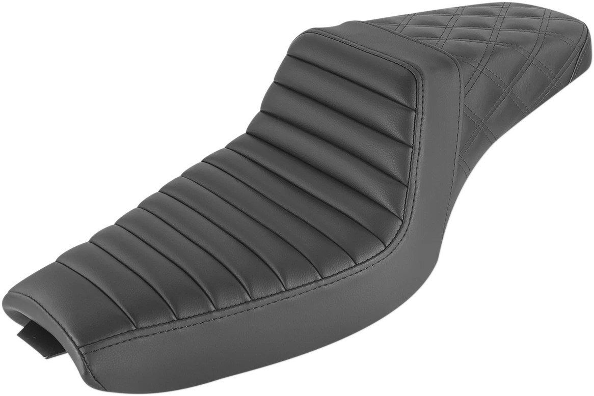 SADDLEMEN Step-Up Seat for Harley Davidson (2014–2023) - Black Tuck-n-Roll