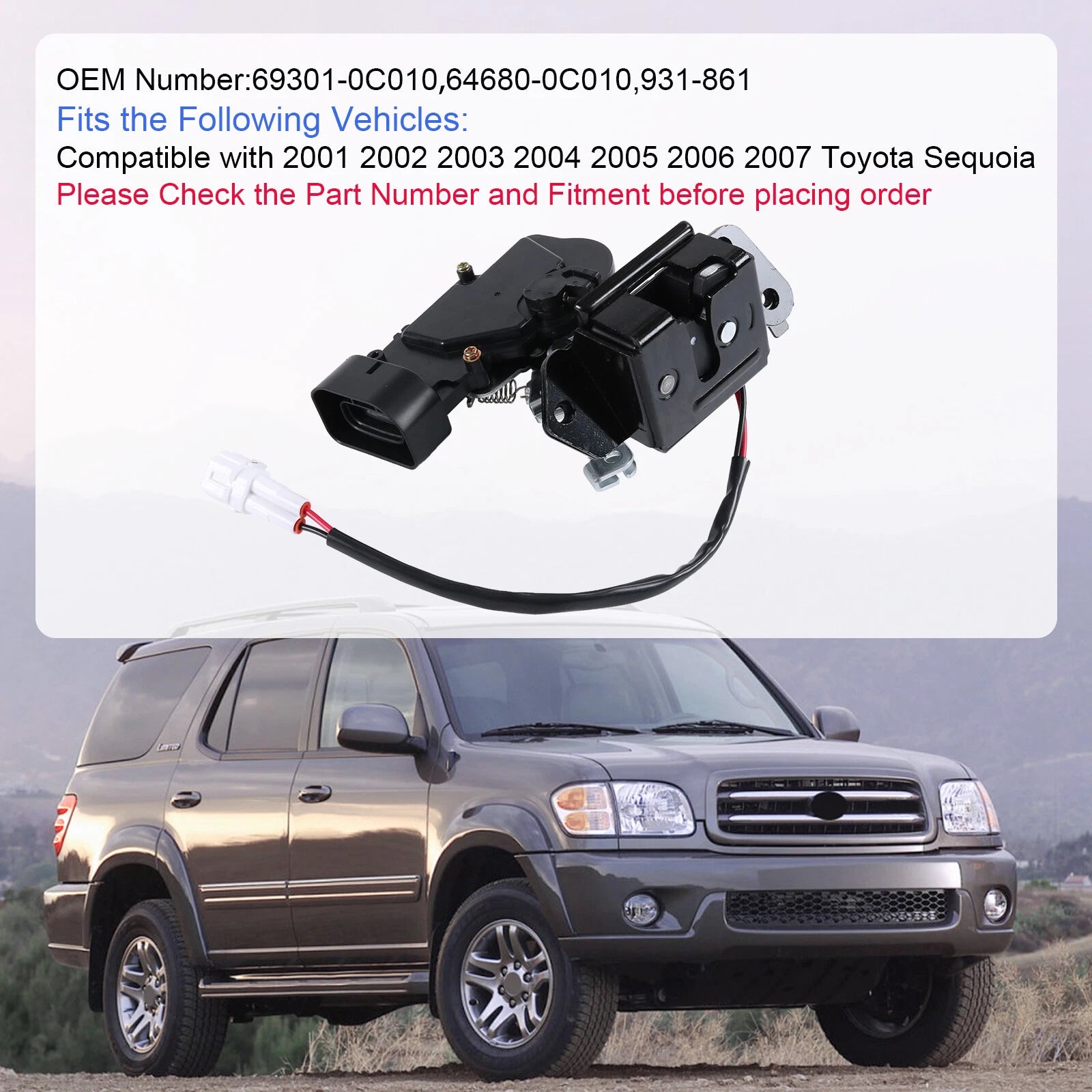 Rear Liftgate Actuator for Toyota Sequoia (2001-2007)