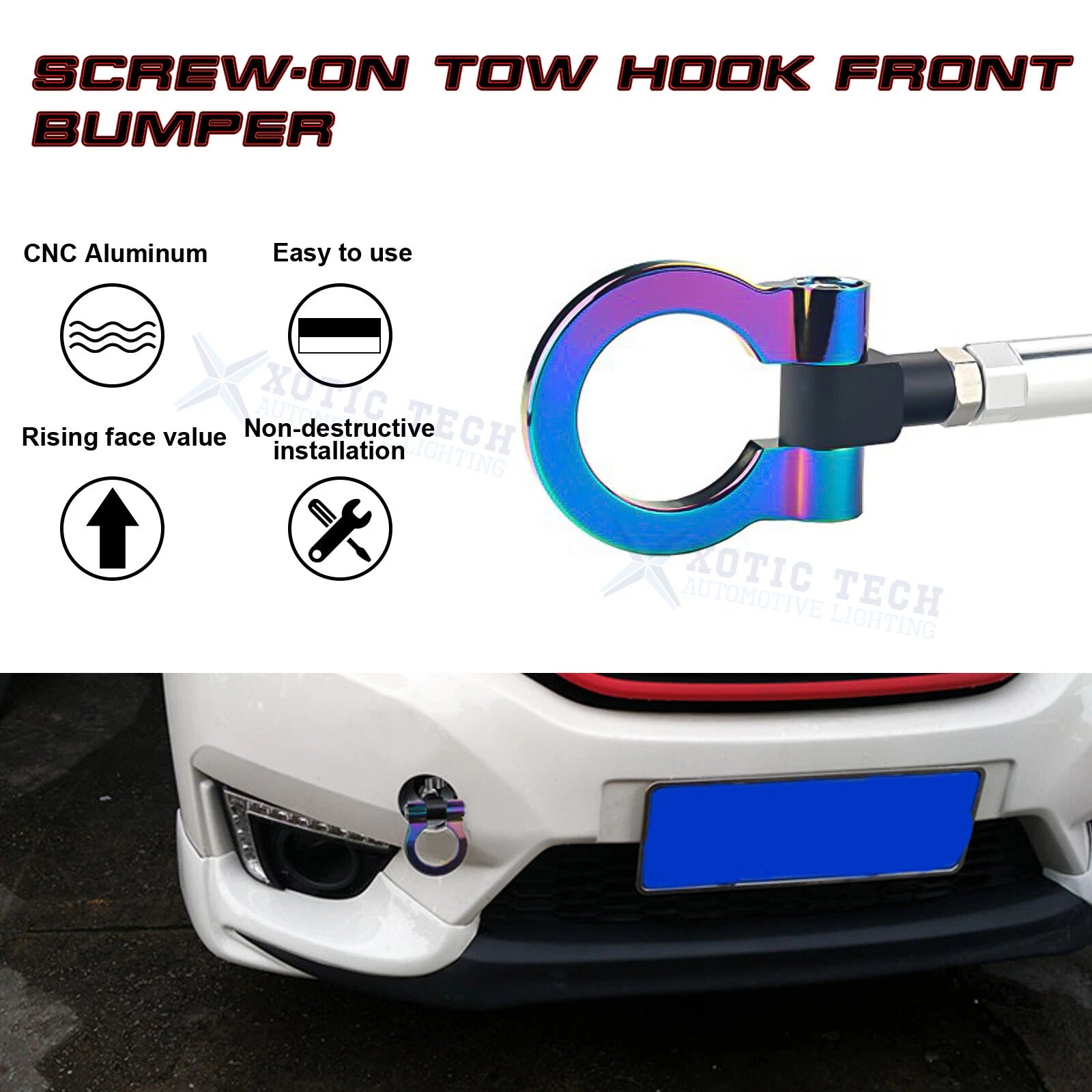 Tow Hook Set for Honda Fit, Insight, CR-Z (2015-2020)