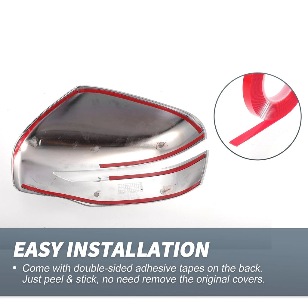 Pair Chrome Plated Rearview Mirror Cover Overlay for Nissan X-Trail Rogue (2014–2021)
