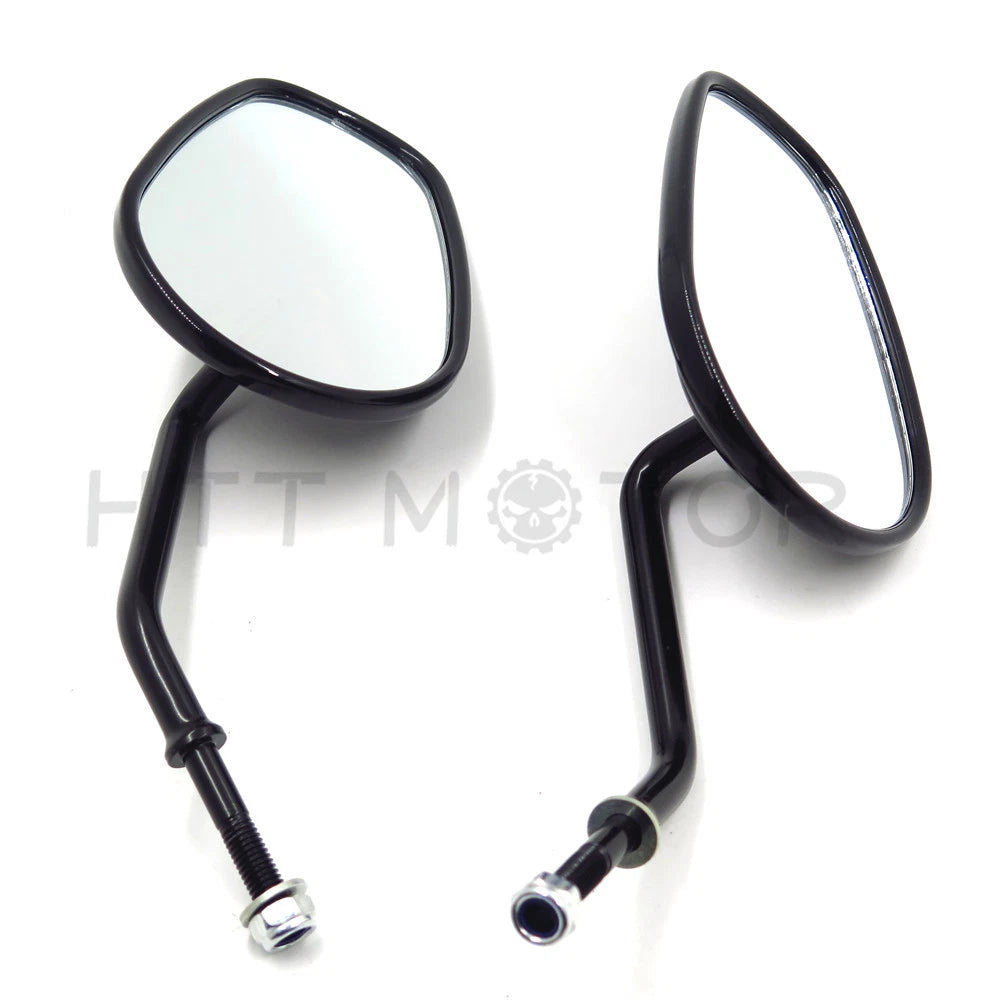 Black Tapered Teardrop Rearview Mirrors for Harley Davidson FLHTC Road King (8mm)