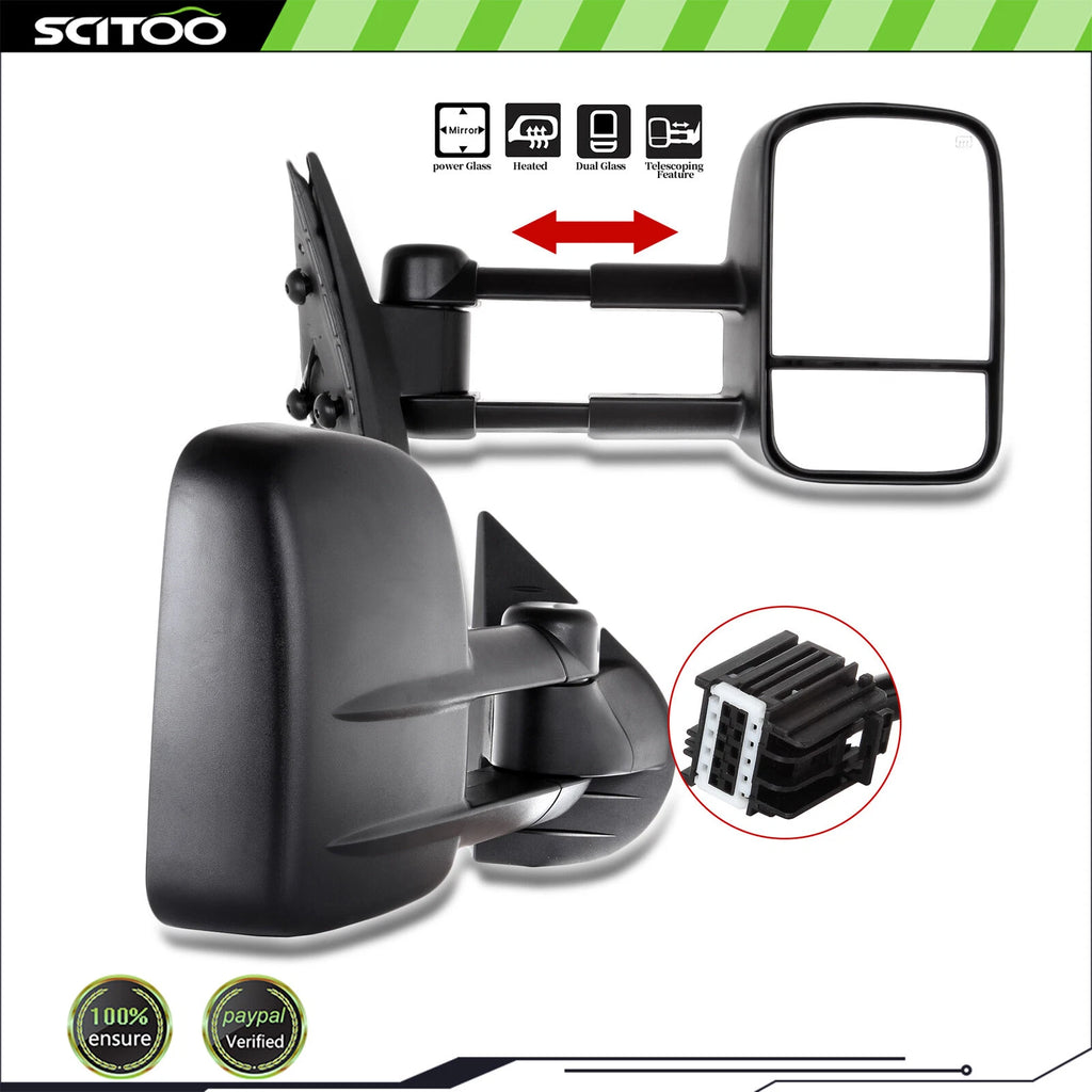 Pair Power Heated Towing Mirrors for Chevrolet Silverado/Sierra 1500 (2007–2014)