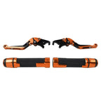 Orange Extendable Brake Clutch Levers Grips Set for Speed Triple 1050 (2005-2015)
