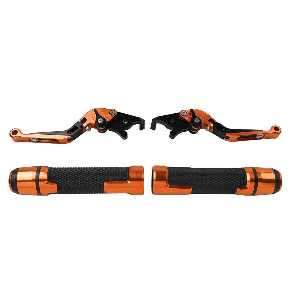 Orange Extendable Brake Clutch Levers Grips Set for Speed Triple 1050 (2005-2015)