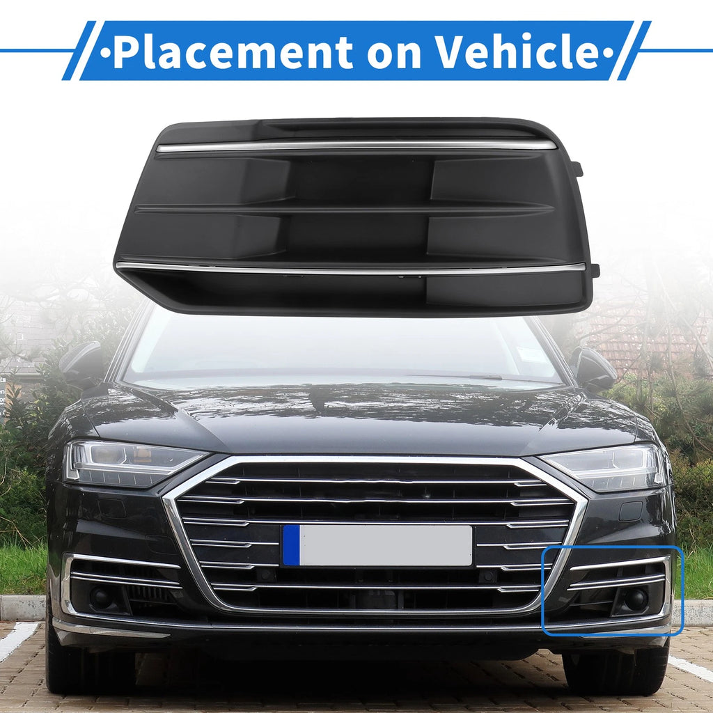1pc Fog Light Grill for Audi Q5 (2018–2021) No. 80A807679D Black Silver Tone
