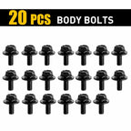 20PC Body Bolts Screws Fastener M6-1.0x16mm for Universal Applications