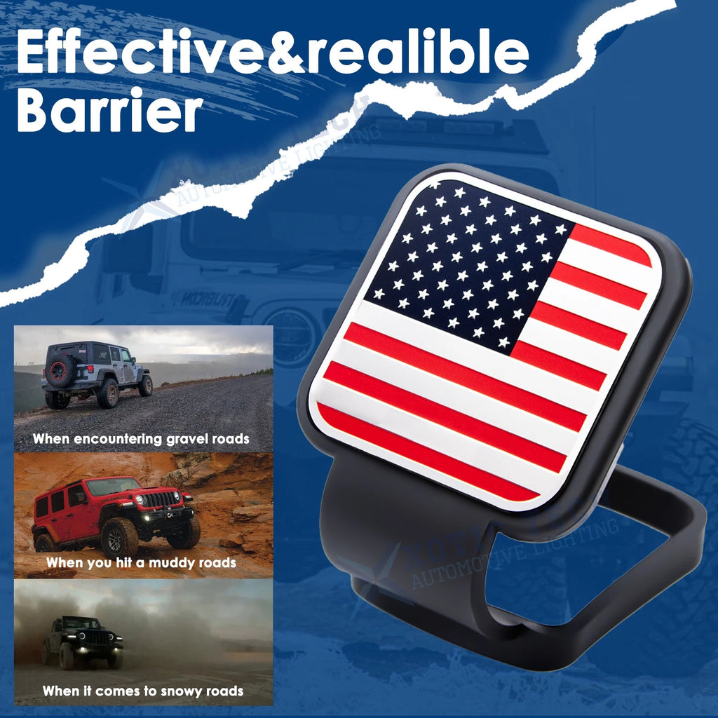 Blue Universal Flag Tow Hitch Covers for Tube Receiver (2010-2020)