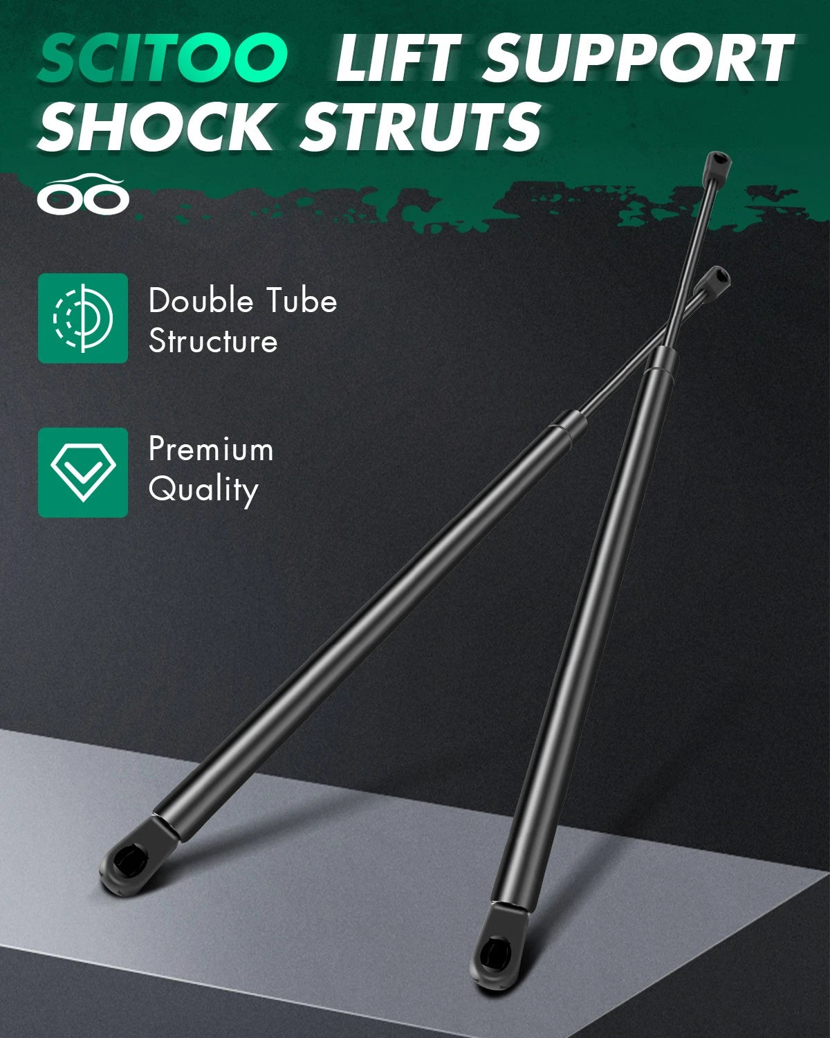 2X Front Hood Lift Supports for Chevrolet Impala (2006–2016), Monte Carlo (2006–2007)