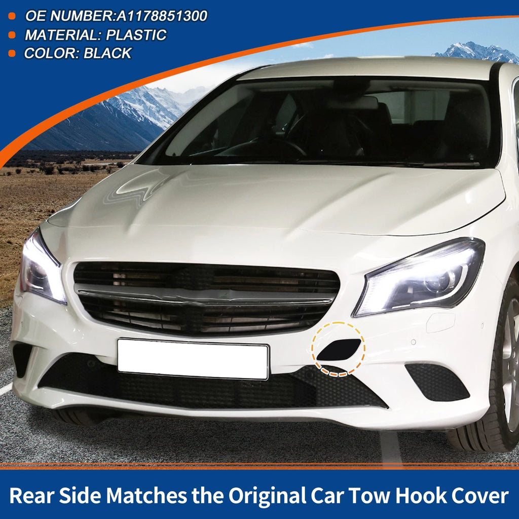 Tow Hook Cover for Mercedes-Benz CLA W117 (2014–2019) No.A1178851300 Black
