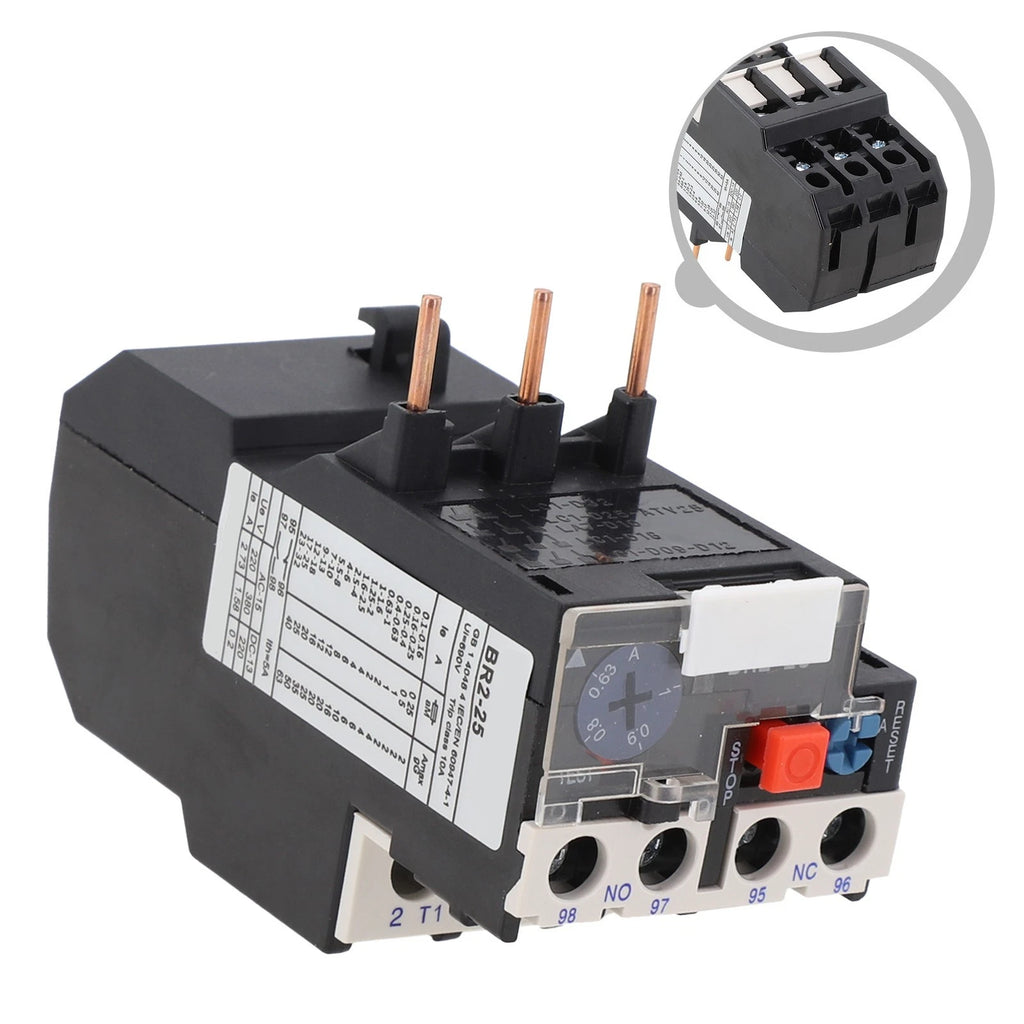 Motor Relay Thermal Overload Plug-in for Protect Motor (0.1-25Amp, 3 Phase)