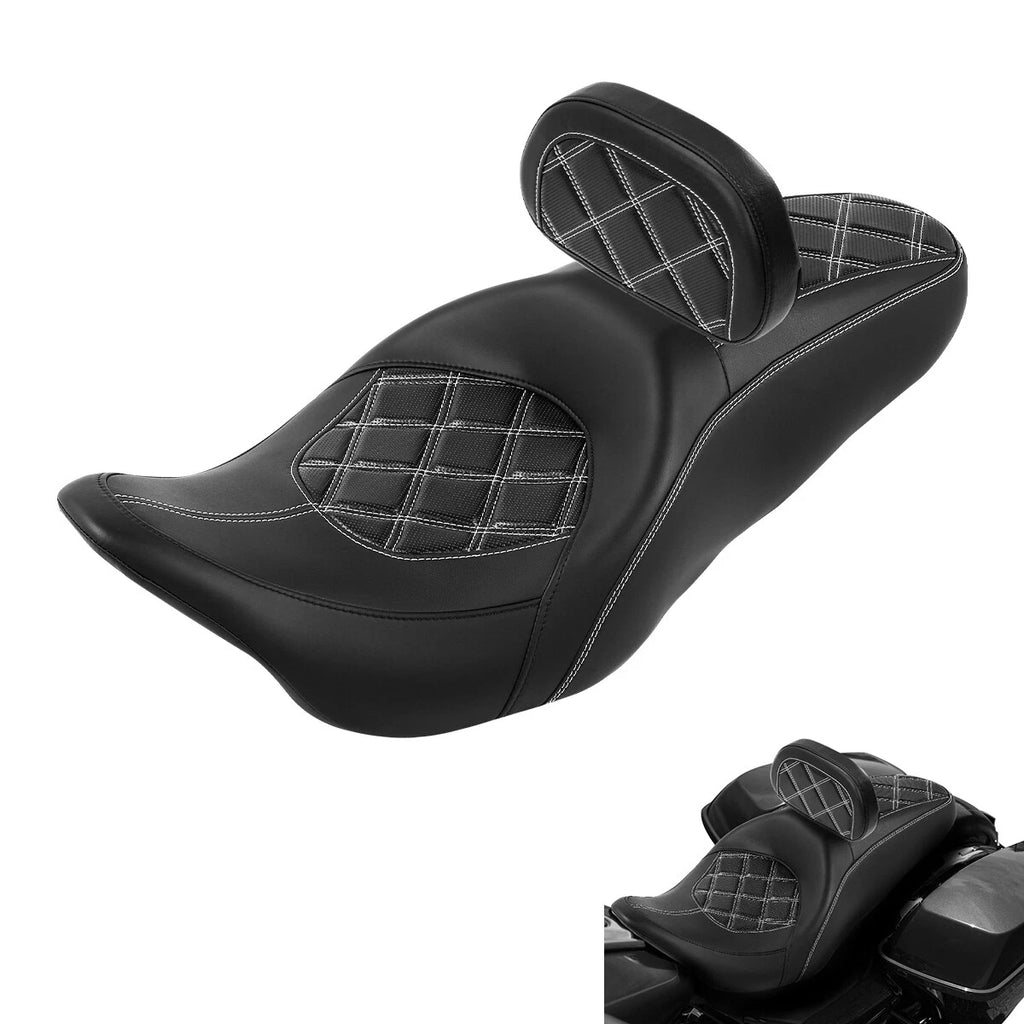 Driver Passenger Seat with Backrest for Harley Touring Road King (2009–2023)