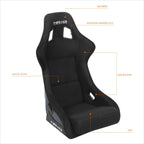 NRG RSC-302CF-BL Bucket Racing Seat for Universal Fit (Carbon Fiber, Blue)