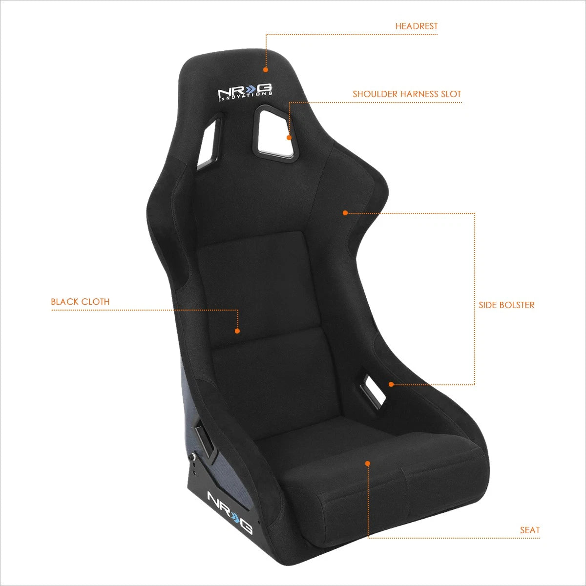 NRG RSC-302CF-BL Bucket Racing Seat for Universal Fit (Carbon Fiber, Blue)