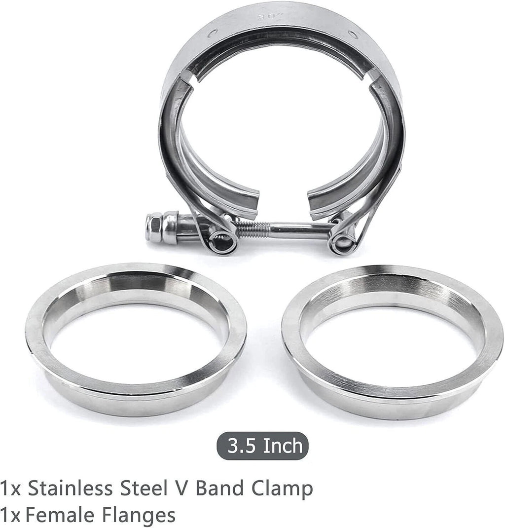 3.5" V-Band Flange & Clamp Kit for Turbo Exhaust Downpipes (304 Stainless Steel)