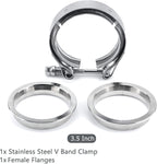 3.5" V-Band Flange & Clamp Kit for Turbo Exhaust Downpipes (304 Stainless Steel)