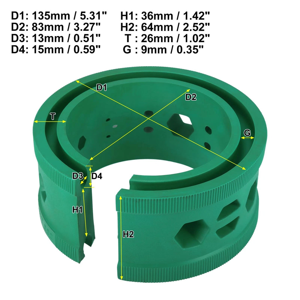 2X Green Coil Spring Rubber Buffer for Ford, Chevy (Universal B+ Type)