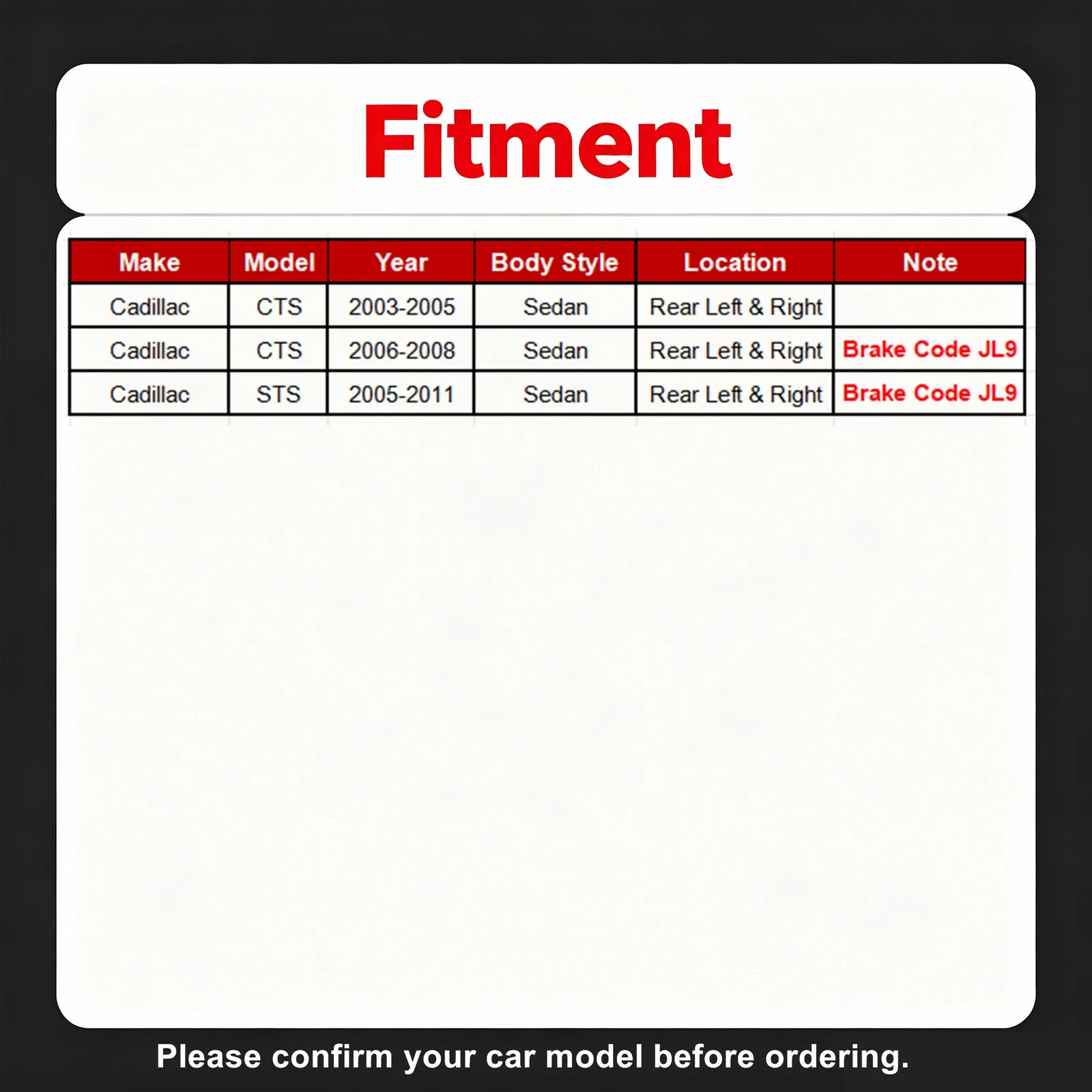 2X Rear Disc Brake Calipers for Cadillac CTS (2005–2007) 2.8L 3.2L 3.6L