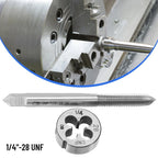 Threading Die Tap & Die Set for Metalworking (1/4"-28 UNF)