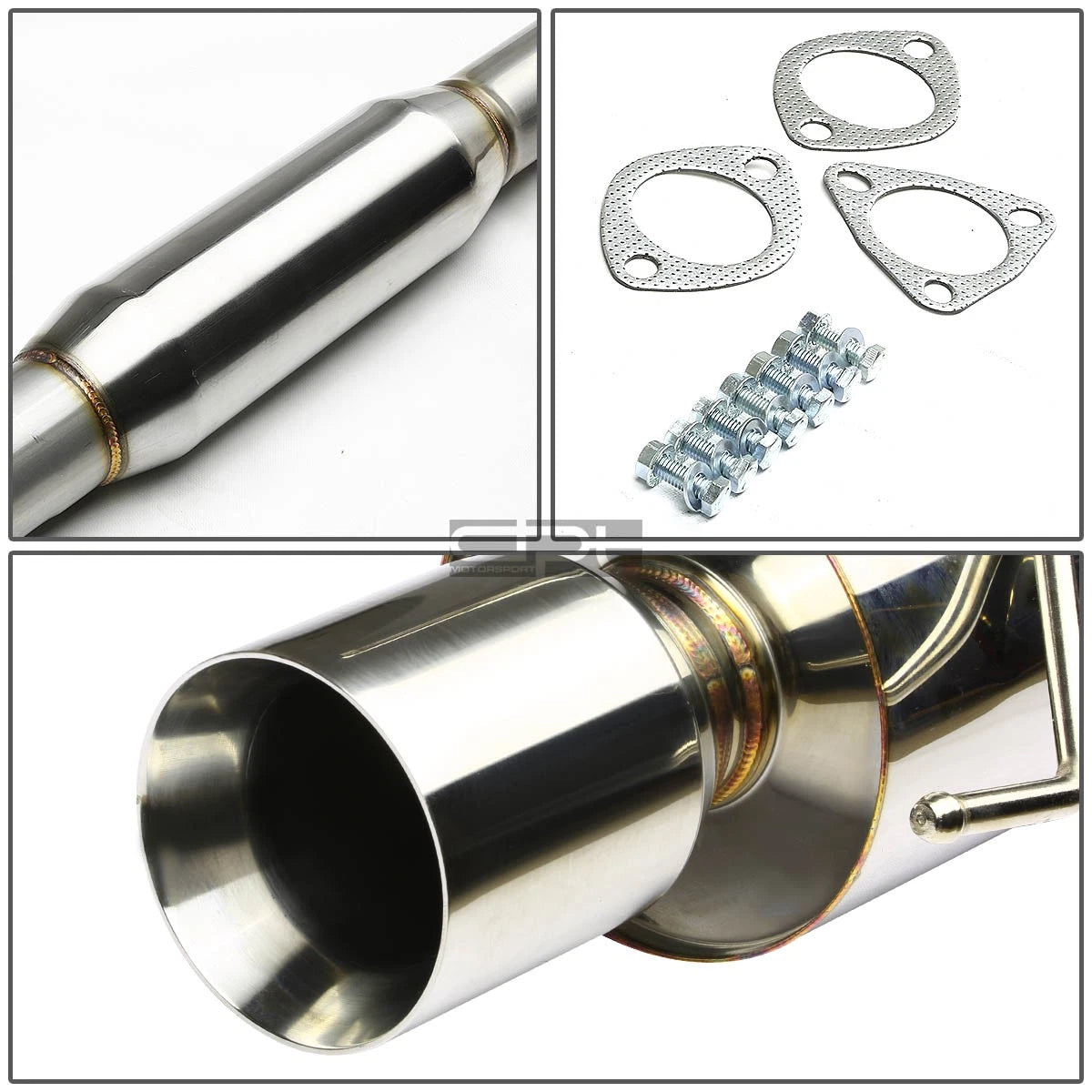 4" Rolled Muffler Tip Racing Catback Exhaust System for Honda Accord (1990–1993)