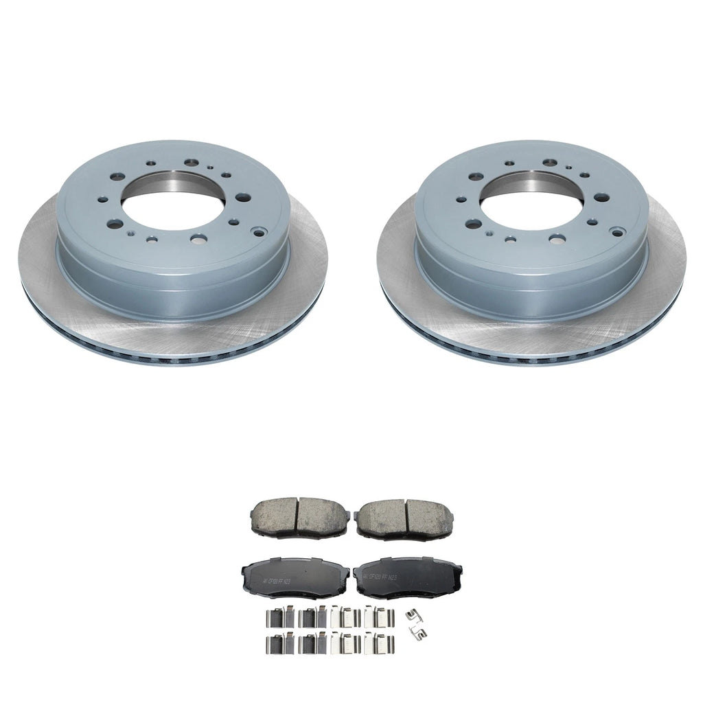 Set of 2 DuraGo Rear Rotors & Akebono ProACT Ceramic Pads for LX570 Tundra (2007–2021)