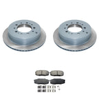 Set of 2 DuraGo Rear Rotors & Akebono ProACT Ceramic Pads for LX570 Tundra (2007–2021)