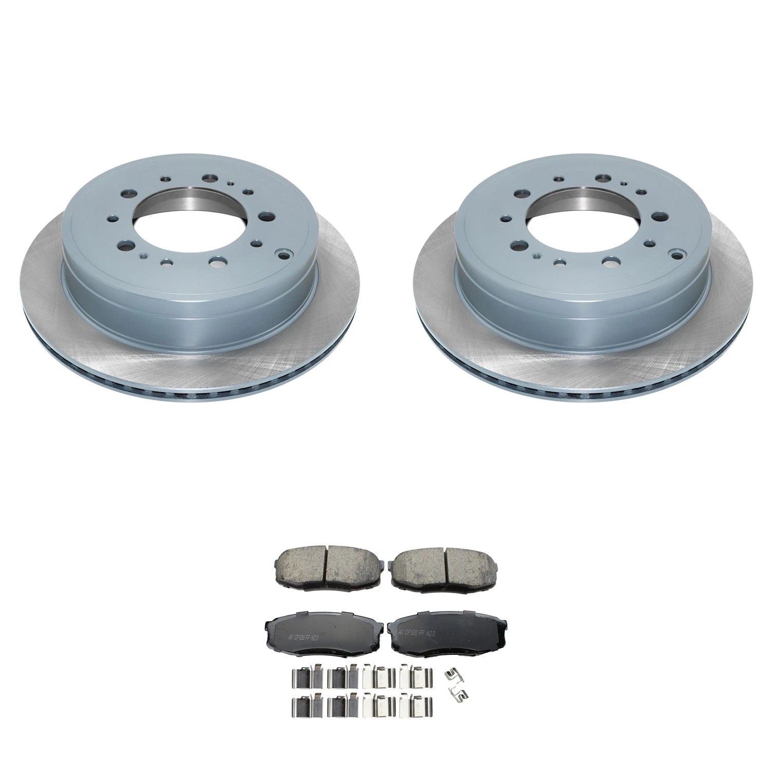 Set of 2 DuraGo Rear Rotors & Akebono ProACT Ceramic Pads for LX570 Tundra (2007–2021)