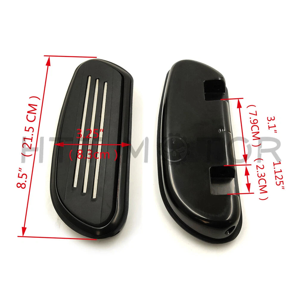 Black Streamline Passenger Floorboard for Harley Touring Road Street Glide (1993–2019)