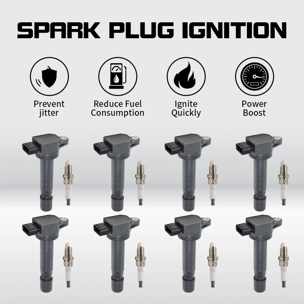 Set of 8 Ignition Coils & Iridium Spark Plugs for Volvo XC90 (2005–2010) UF574