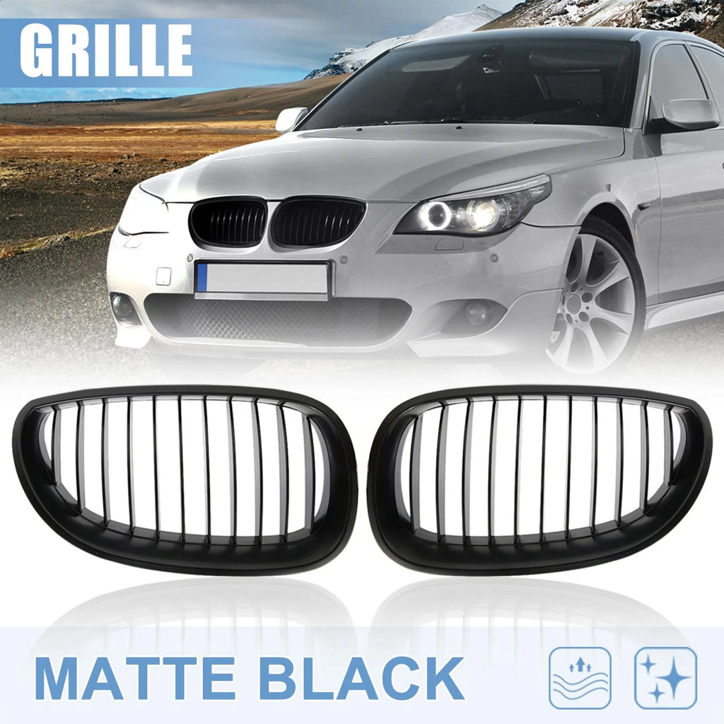 Matte Black Grille for BMW E60 E61 528i 535i 525i 530i 530xi 545i M5 (2003–2009)