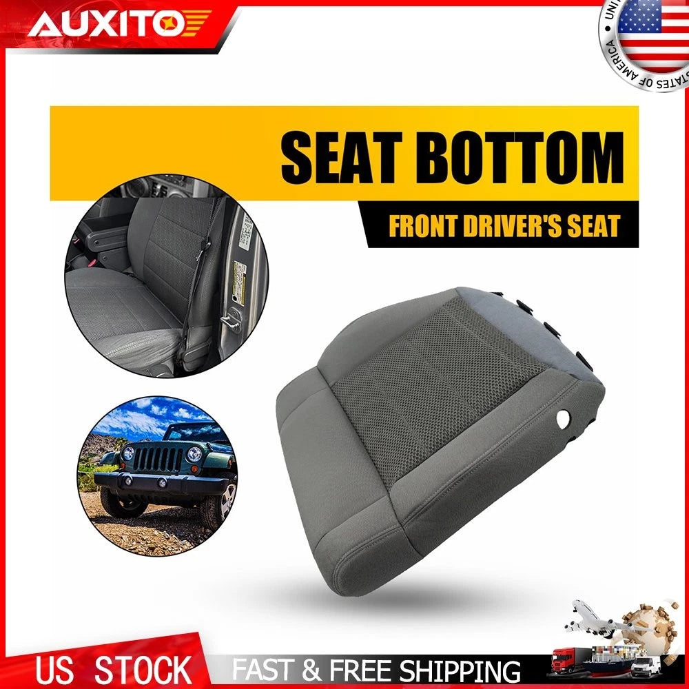 Gray Cloth Driver Bottom Seat Cover for Jeep Wrangler (2007–2010)