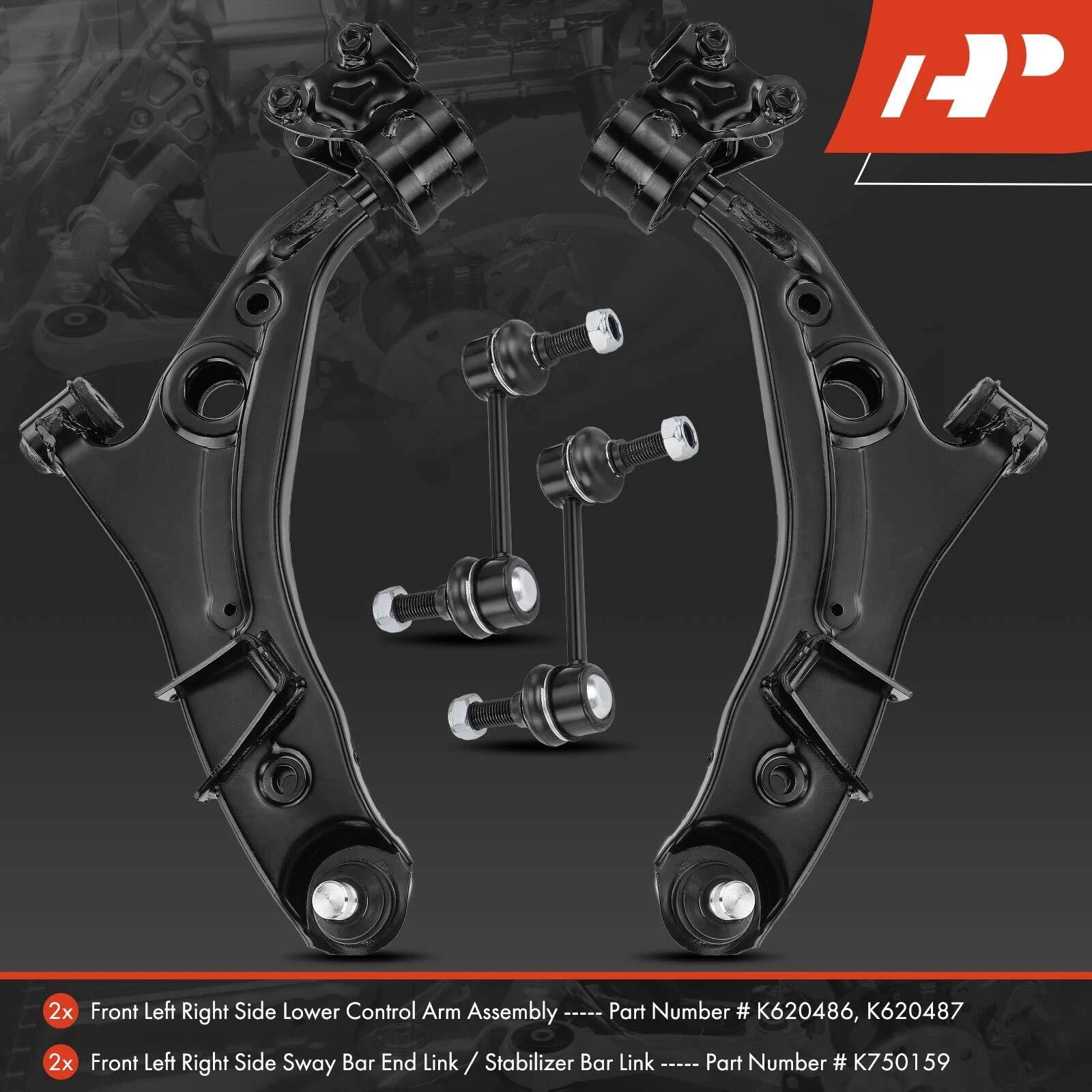 Set of 4 Front Lower Control Arm Sway Bar Links for Ford Lincoln MKX