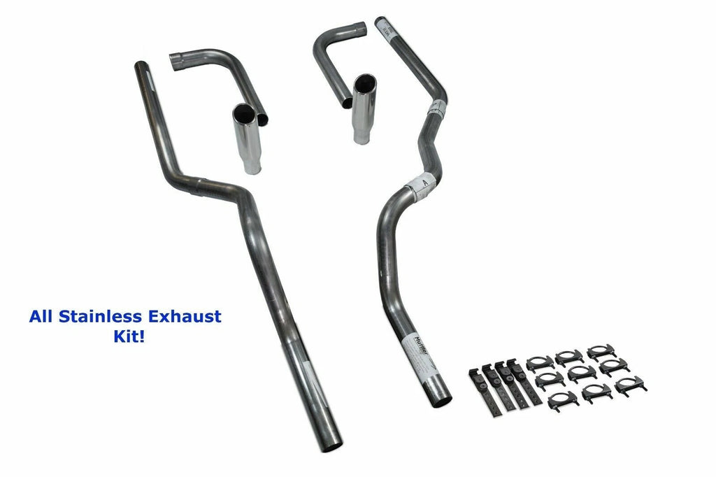 Dual Exhaust Kit for Chevy GMC 1500 (1996–1999) Side Rolled Tip