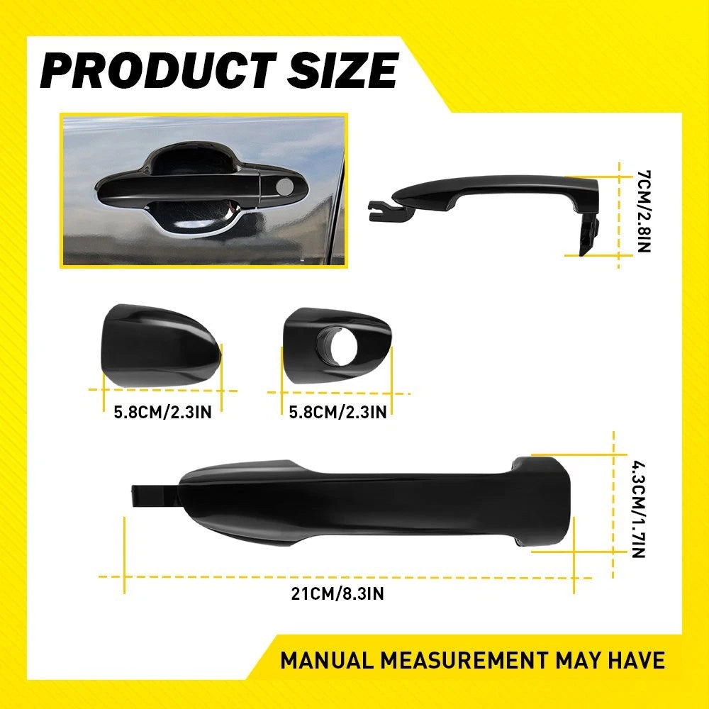 Set of 4 Outside Door Handles for Kia Spectra (2000–2009) - Primed Black