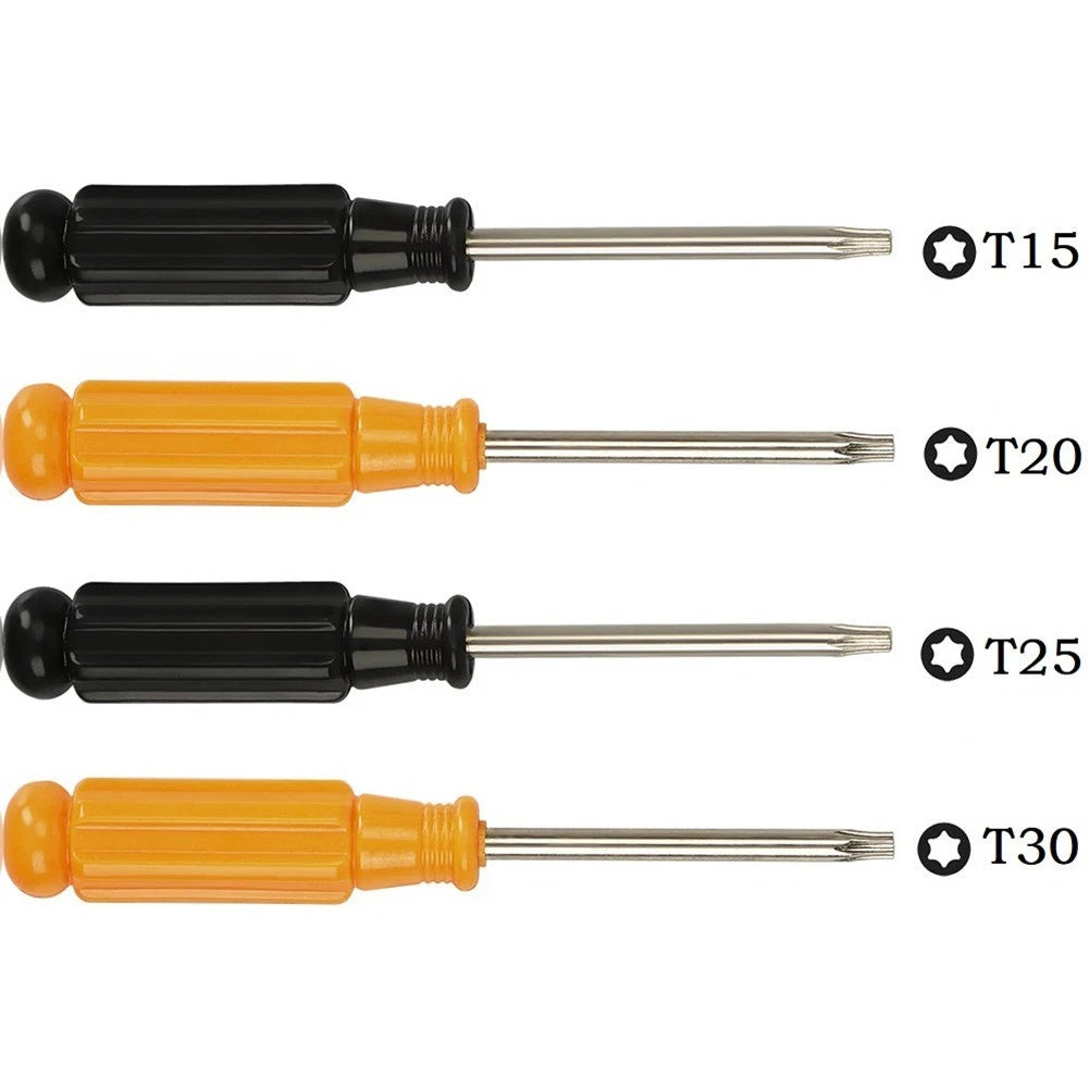 Screwdriver Set of 4 Alloy Steel Black Chromium for Workshop Equipment