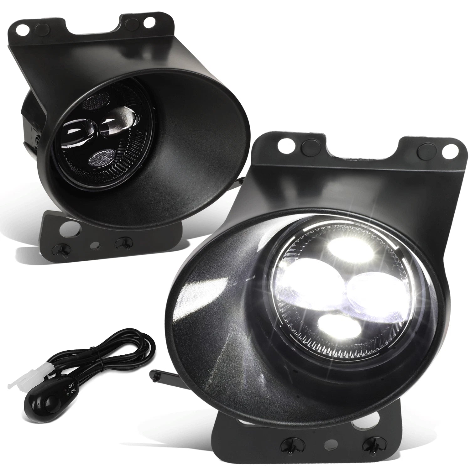 LED Projector Fog Lights with Bezel & Switch for Ford F150, Lincoln Mark LT (2005–2008)