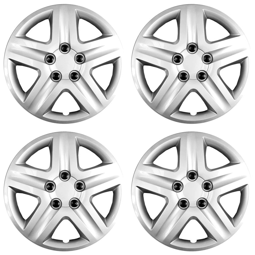 17' 5 Spoke Push-on Silver Wheel Cover Hubcaps - Upgrade Your Auto XIEUH222
