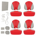Set of 4 PVC Red Gray Seat Covers for Sea-Doo Speedster 150 (2007–2011)