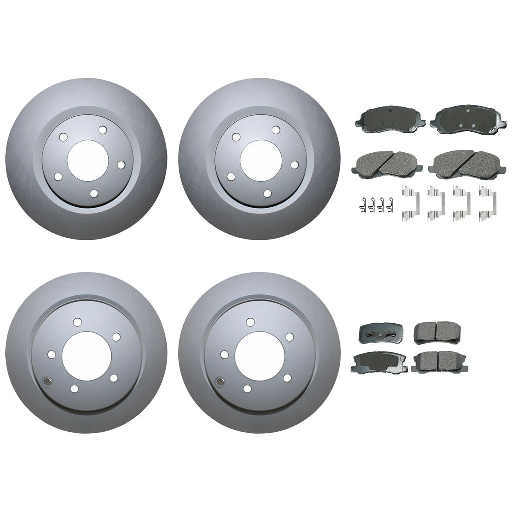 Front & Rear Brake Kit Disc Rotors & Akebono Ceramic Pads for Chrysler Dodge Jeep