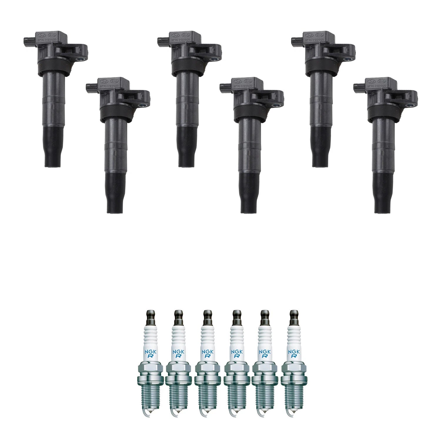 Set of 6 Ignition Coils & NGK Platinum Spark Plugs for Azera Veracruz Sedona (2006–2012)