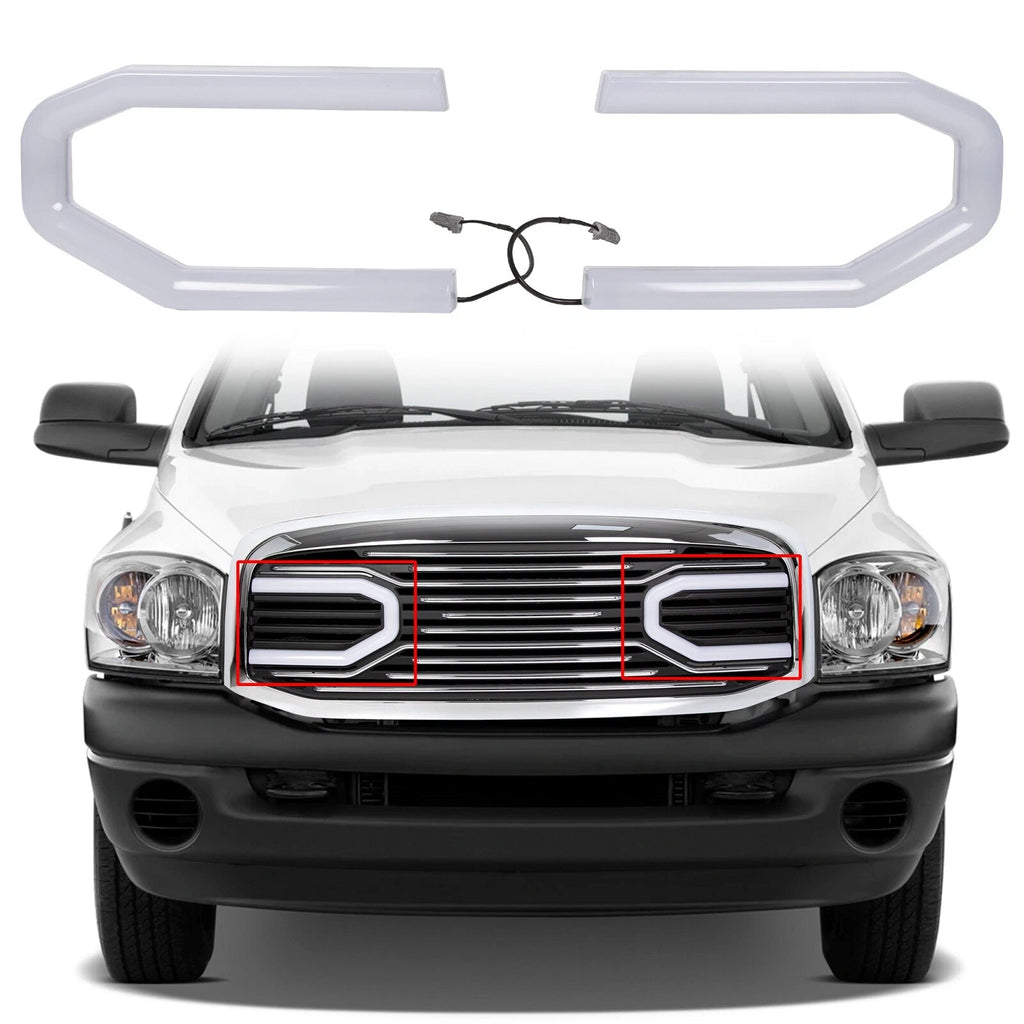 2X LED Front Hood Grille Lights for Dodge RAM 2500 1500 (2006–2009)
