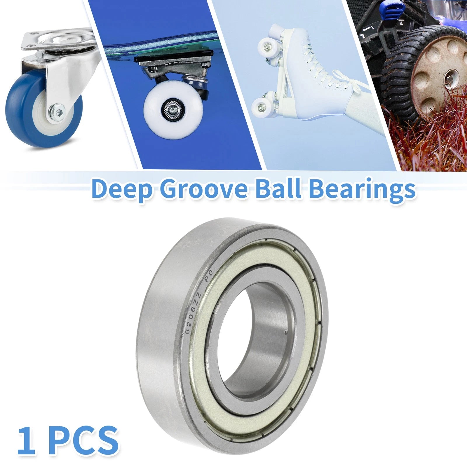 6206ZZ Deep Groove Ball Bearing for Scooter Skateboard Wheel (P0)